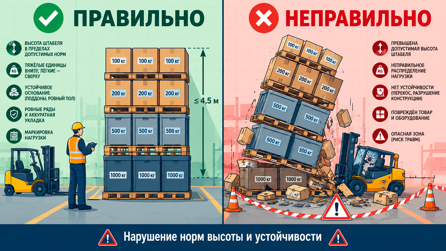Нарушение норм высоты и устойчивости - фото
